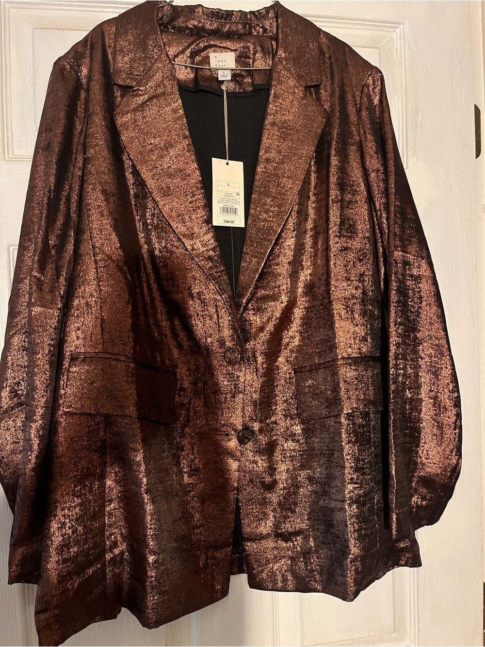 a new day Metallic Copper Brown Blazer Jacket